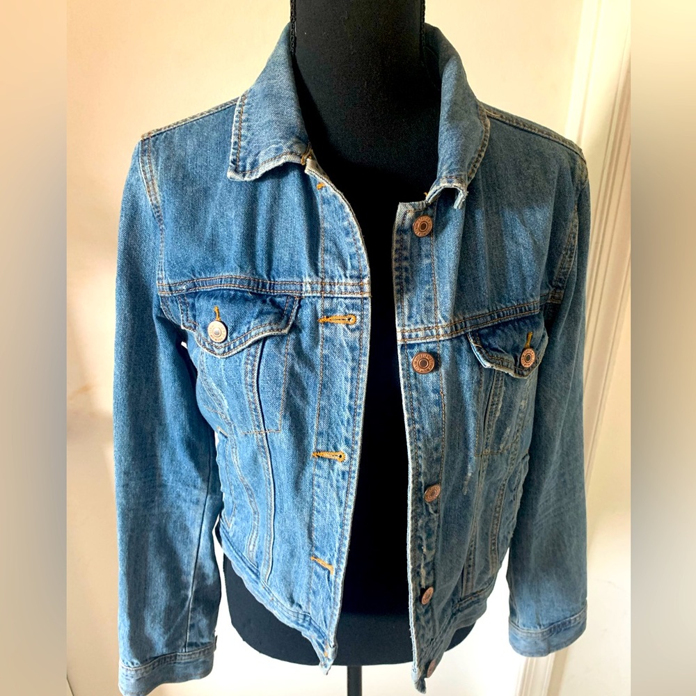 Forever 21 Distressed Jean Jacket